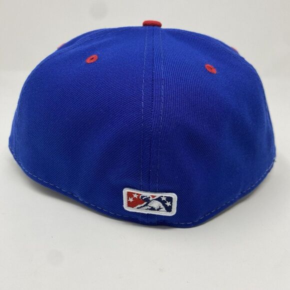 New Era Worcester‎ Red Sox 59FIFTY Size 7 5/8 MiLB Fitted Hat Blue White Rocket - Picture 4 of 8